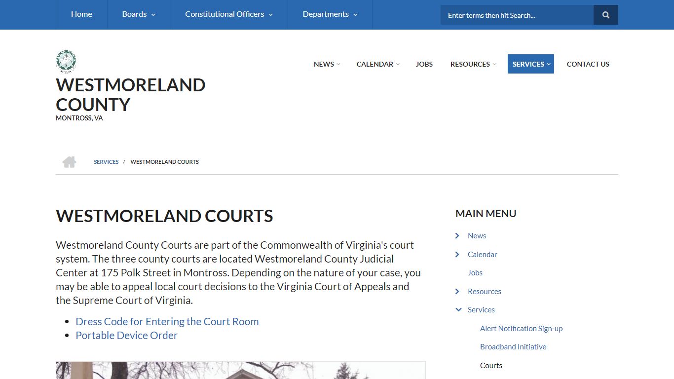 Westmoreland Courts | WESTMORELAND COUNTY